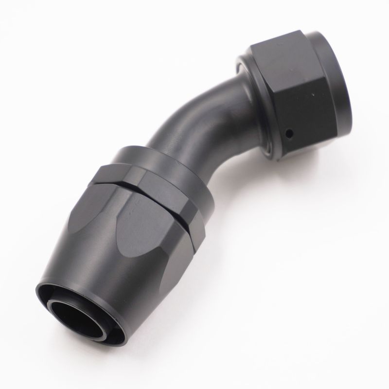 Pure Stealth -16 AN x 45° Radiator Hose End -  X-16AN45-HE