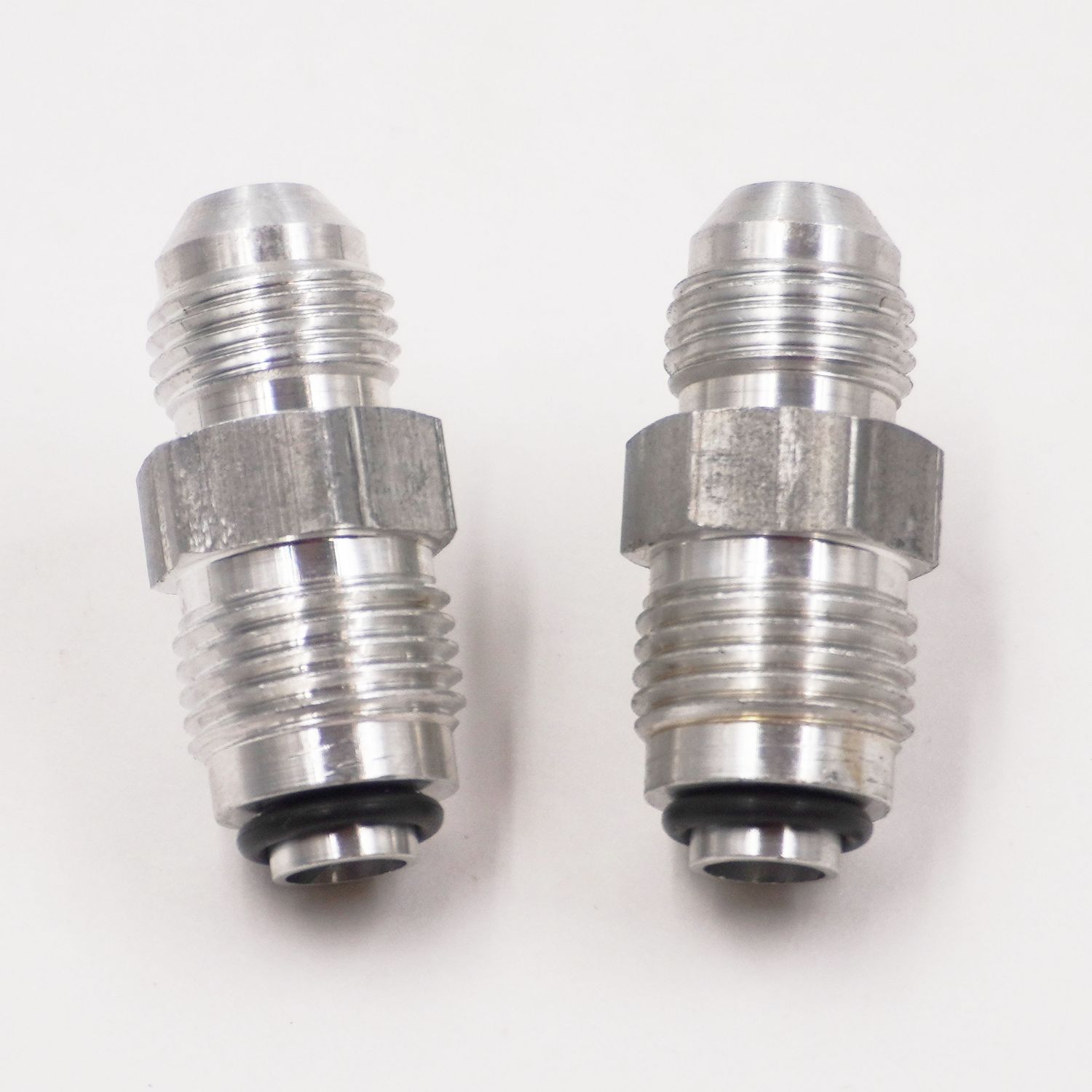 GM Throttle Body &amp; Tune Port Adapter Fitting Kit -6 AN to 14MM-1.5 &amp; 16MM-1.5 Metric O-Ring - (Clear Aluminum) -  5090