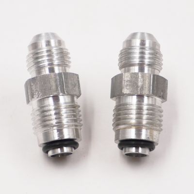 GM Throttle Body &amp; Tune Port Adapter Fitting Kit -6 AN to 14MM-1.5 &amp; 16MM-1.5 Metric O-Ring - (Clear Aluminum) -  5090