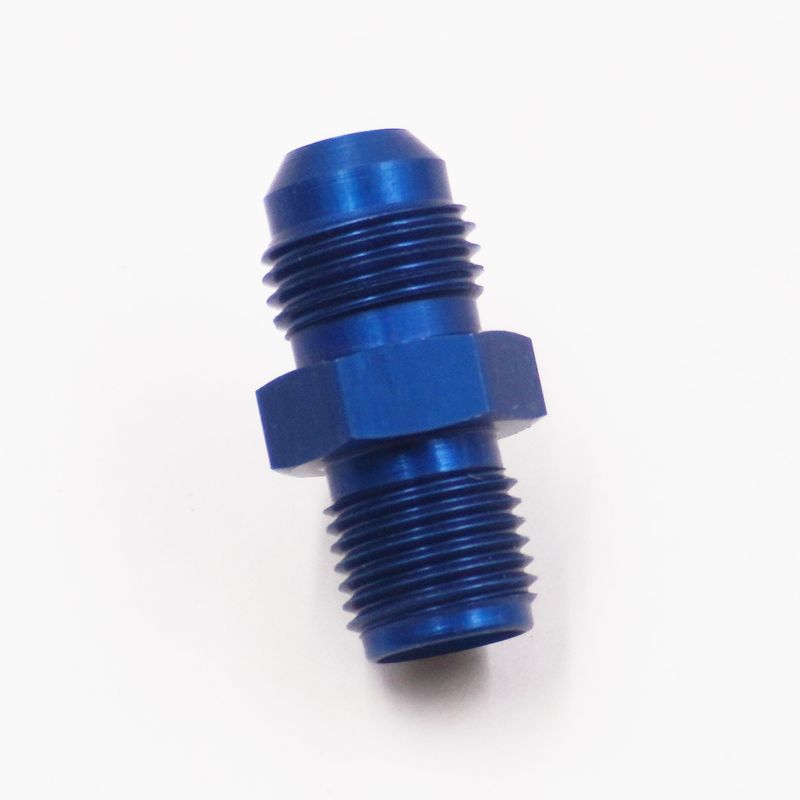 Fuel Line Adapter Fitting: 1/2-20 Male Inverted Flare x -6 AN (Blue Aluminum) - 5130