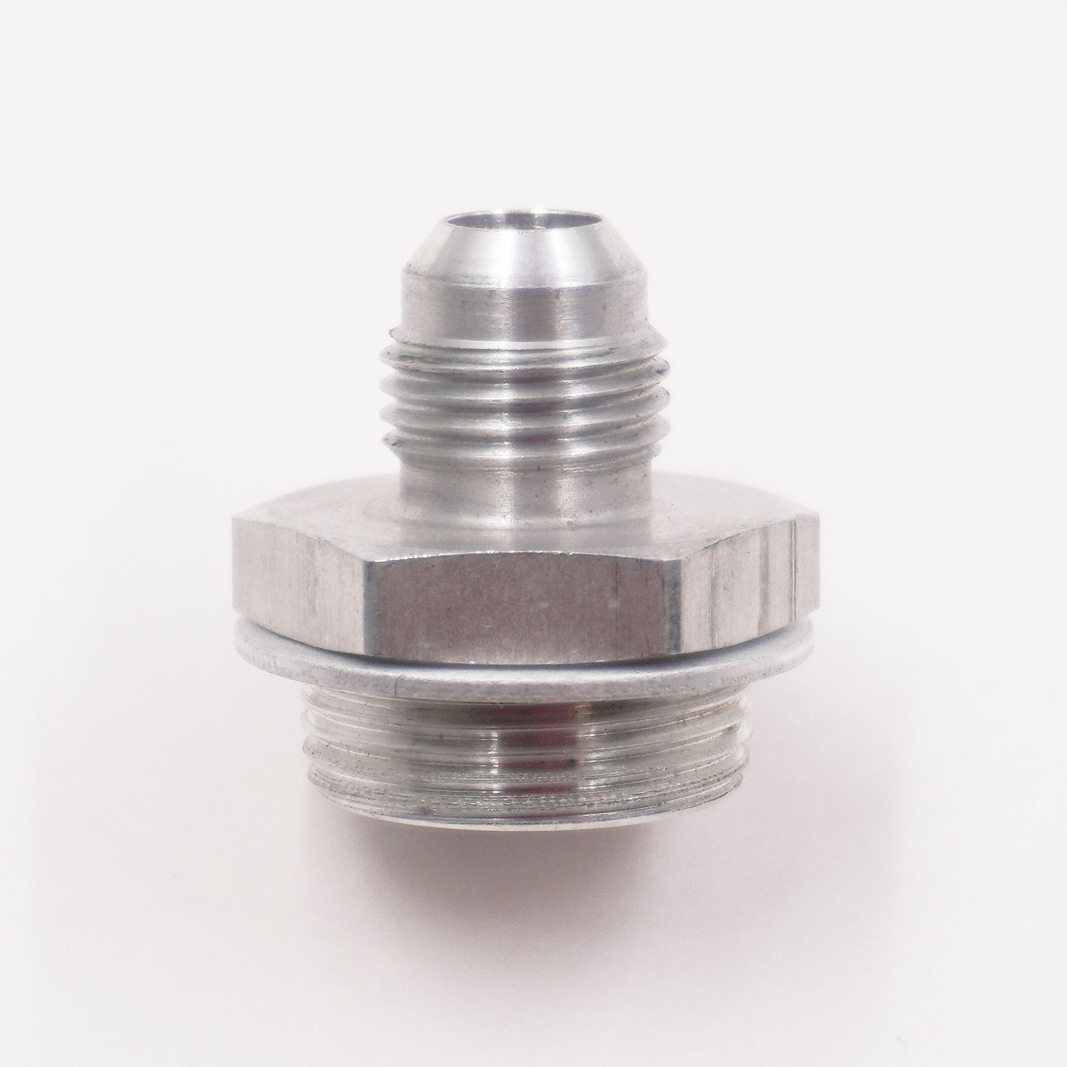 Holley Carburetor Adapter Fitting: 7/8-20 Male x -6AN Male w/ Crush Washer (Clear Aluminum - 1 Fitting) - 5150DC
