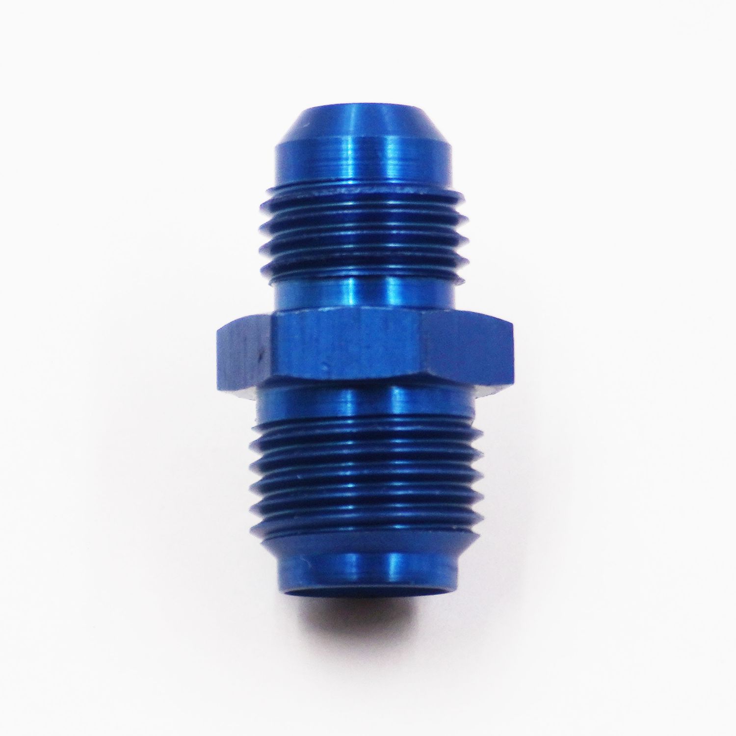 Fuel Line Adapter Fitting: 5/8-18 Male Inverted Flare x -6 AN (Blue Aluminum) - 5140
