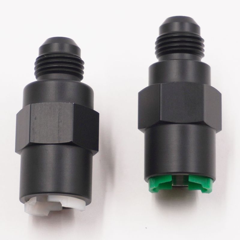 Pure Stealth EFI Push On Fuel Line Adapter Fitting Kit : 3/8&quot; &amp; 5/16&quot; Female Push Connect x -6AN Male (Pair) - X5800