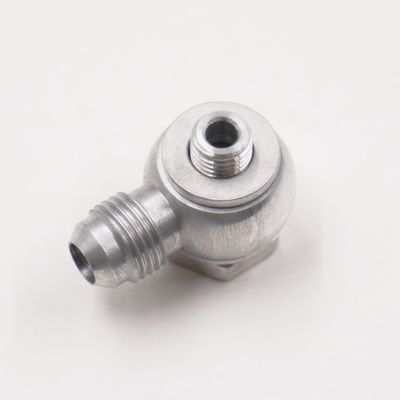 Carburetor Banjo Fitting Assembly: -10MM-1.25 x -6AN Male  (Clear Aluminum w/ Crush Washers) - 5225
