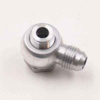 Carburetor Banjo Fitting Assembly:  9/16-24 x -6AN (Clear Aluminum W/ Crush Washers) - 5230