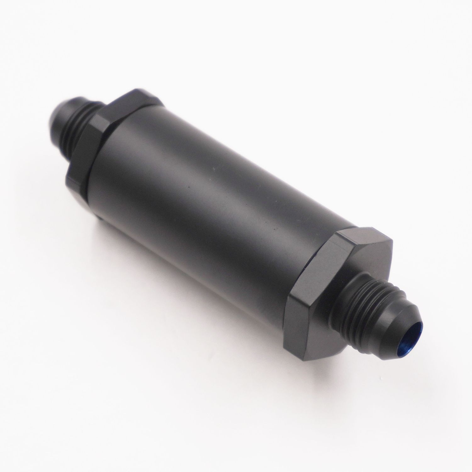 Pure Stealth Fuel Filter Assembly: -6 AN X -6AN - 100 Micron Stainless Element - 1&quot; Diameter - (Stealth Black) - X5000