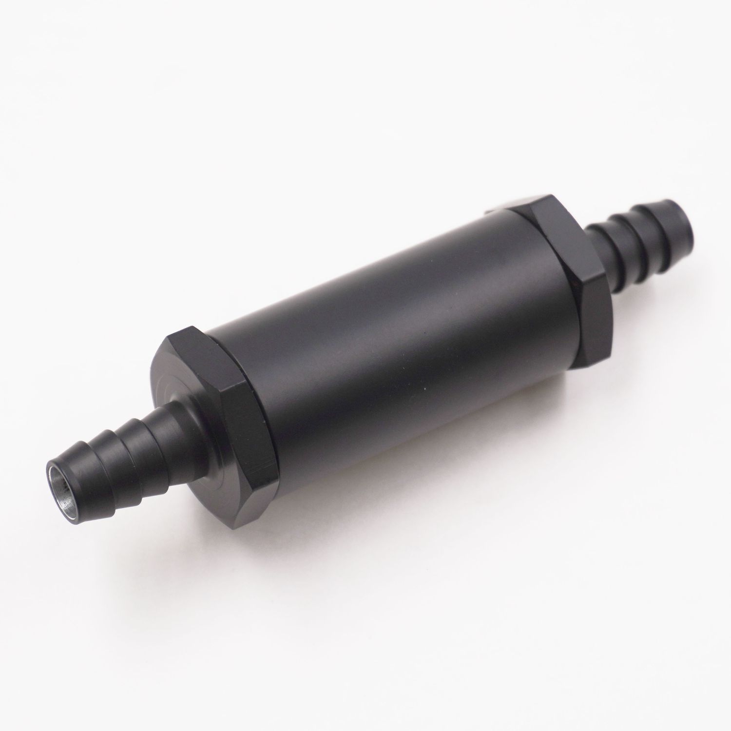 Pure Stealth Fuel Filter Assembly: 3/8 Hose Barb X 3/8 Hose Barb - 100 Micron Stainless Element - X5040