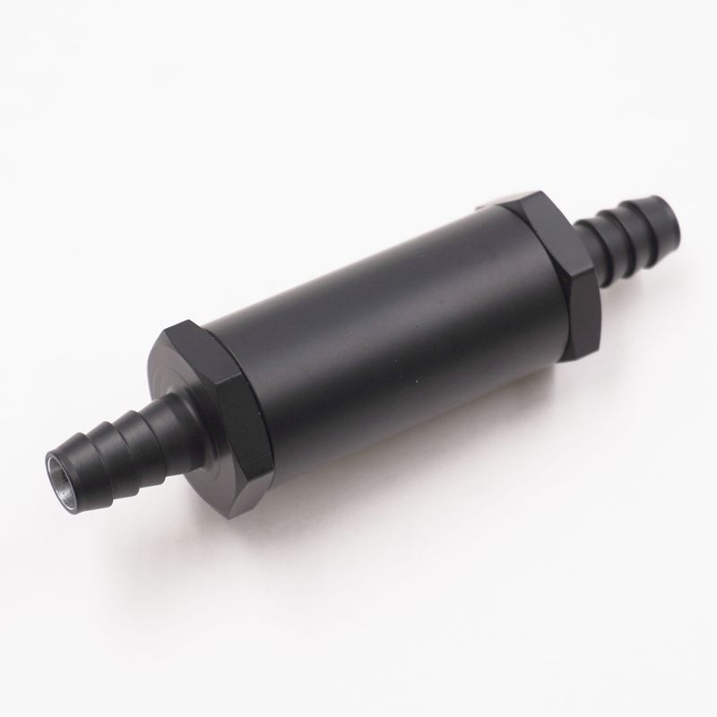 Pure Stealth Fuel Filter Assembly: 3/8 Hose Barb X 3/8 Hose Barb - 100 Micron Stainless Element - X5040