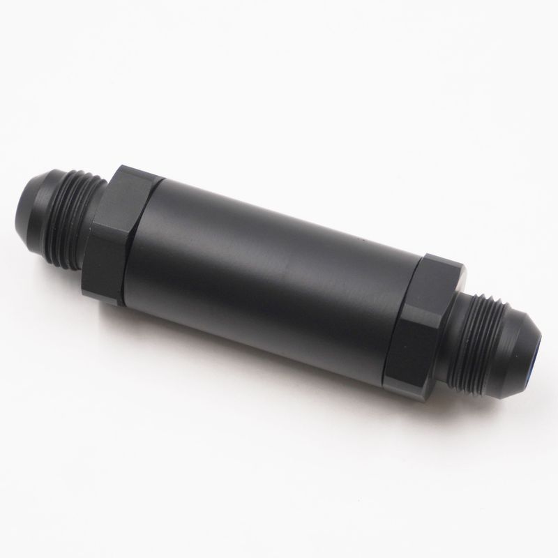 Pure Stealth Fuel Filter Assembly: -8AN X -8AN - 100 Micron Stainless Element - 1&quot; Diameter - (Stealth Black) - X5020