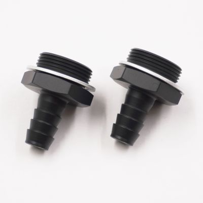 Pure Stealth Holley Carburetor Adapter Fittings: 7/8-20 X-6 AN Male W/ Crush Washers (Aluminum - Pair) - X5175