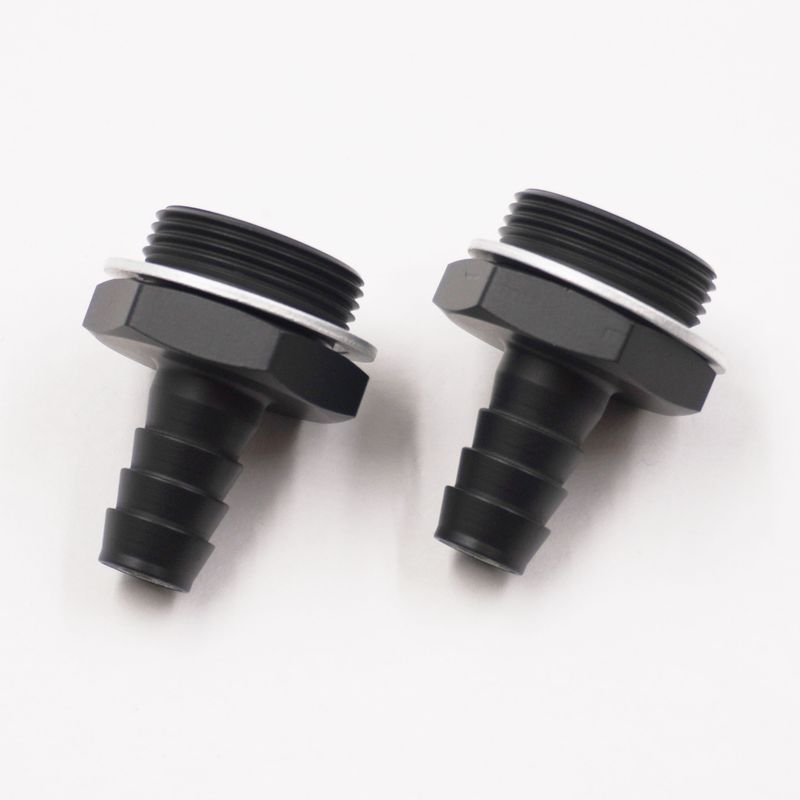 Pure Stealth Holley Carburetor Adapter Fittings: 7/8-20 X-6 AN Male W/ Crush Washers (Aluminum - Pair) - X5175