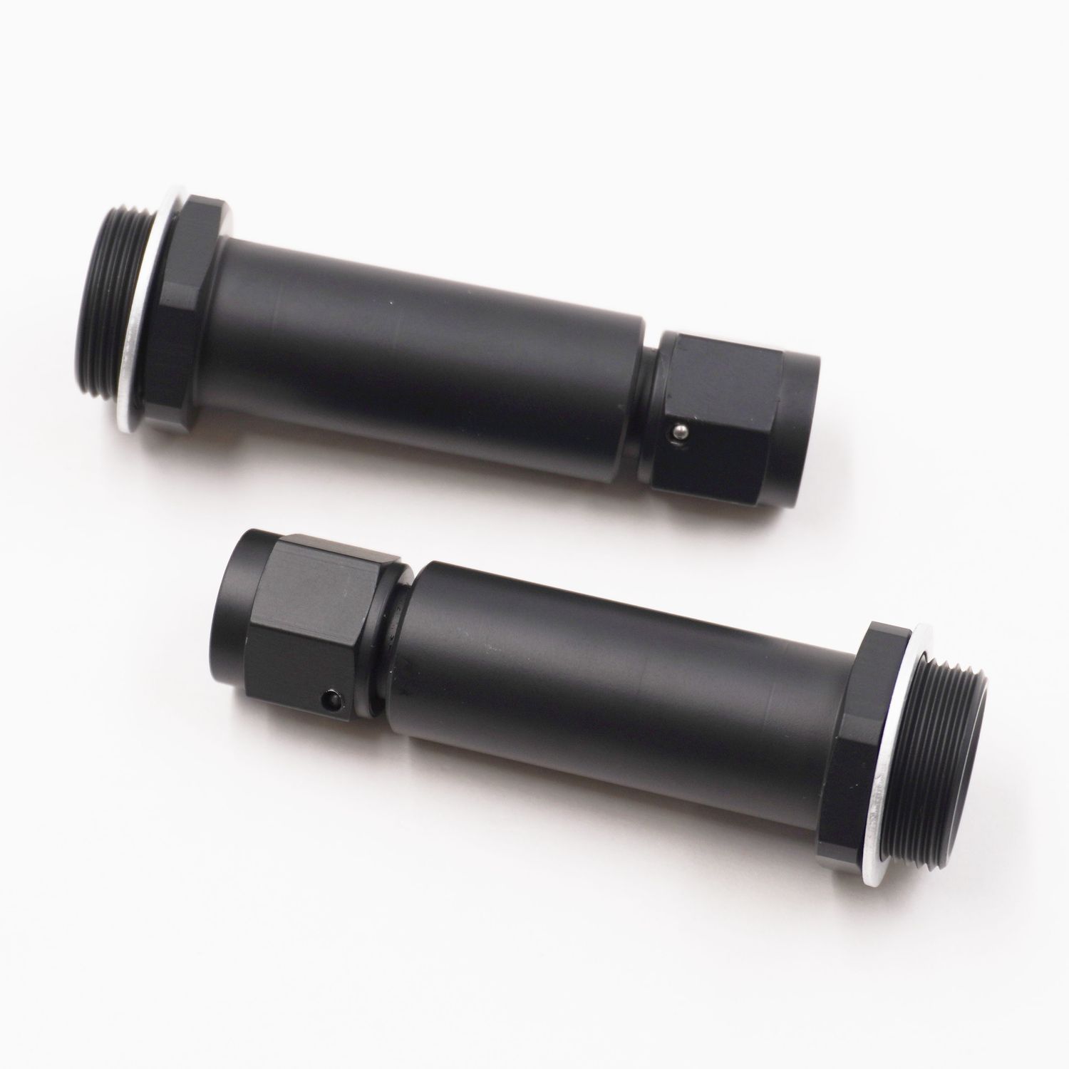 Pure Stealth Holley Carburetor Adapter Fittings: 7/8-20 X -6 Female Swivel Nut X 2 1/4&quot; Long W/ Crush Washer (Pair - Aluminum) - X5162
