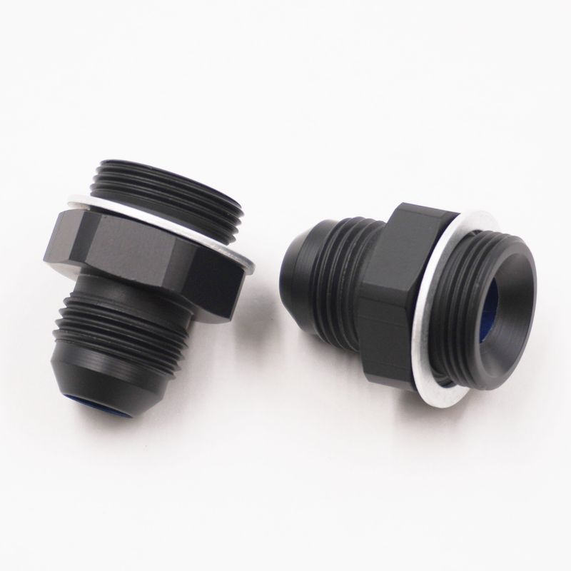 Pure Stealth: Holley Carburetor Adapter Fittings: 7/8-20 x -8AN - (Pair w/ Crush Washers) - X5190