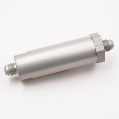 Fuel Injection Filter -6AN x -6AN w/ 40 Micron Stainless Element (260 GPH @ 100 PSI - Clear Aluminum) - 5025