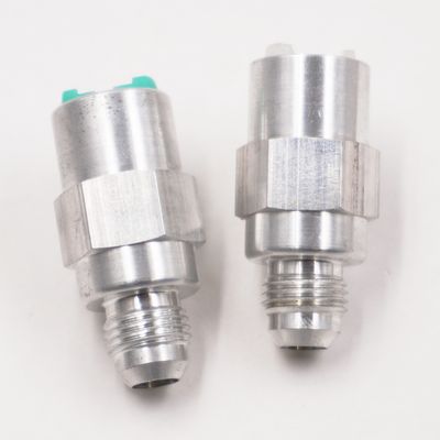 EFI Push On  Fuel Line Adapter Fitting Kit : 3/8&quot; &amp; 5/16&quot; Female Push Connect x -6AN Male (Clear Aluminum - Pair) - 5800
