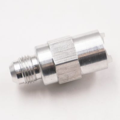 EFI Push On  Fuel Line Adapter Fitting: 5/16 Female Push Connect x -6 AN Male (Clear Aluminum) - 5820