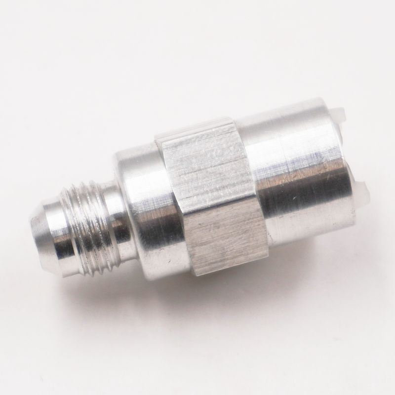 EFI Push On  Fuel Line Adapter Fitting: 5/16 Female Push Connect x -6 AN Male (Clear Aluminum) - 5820