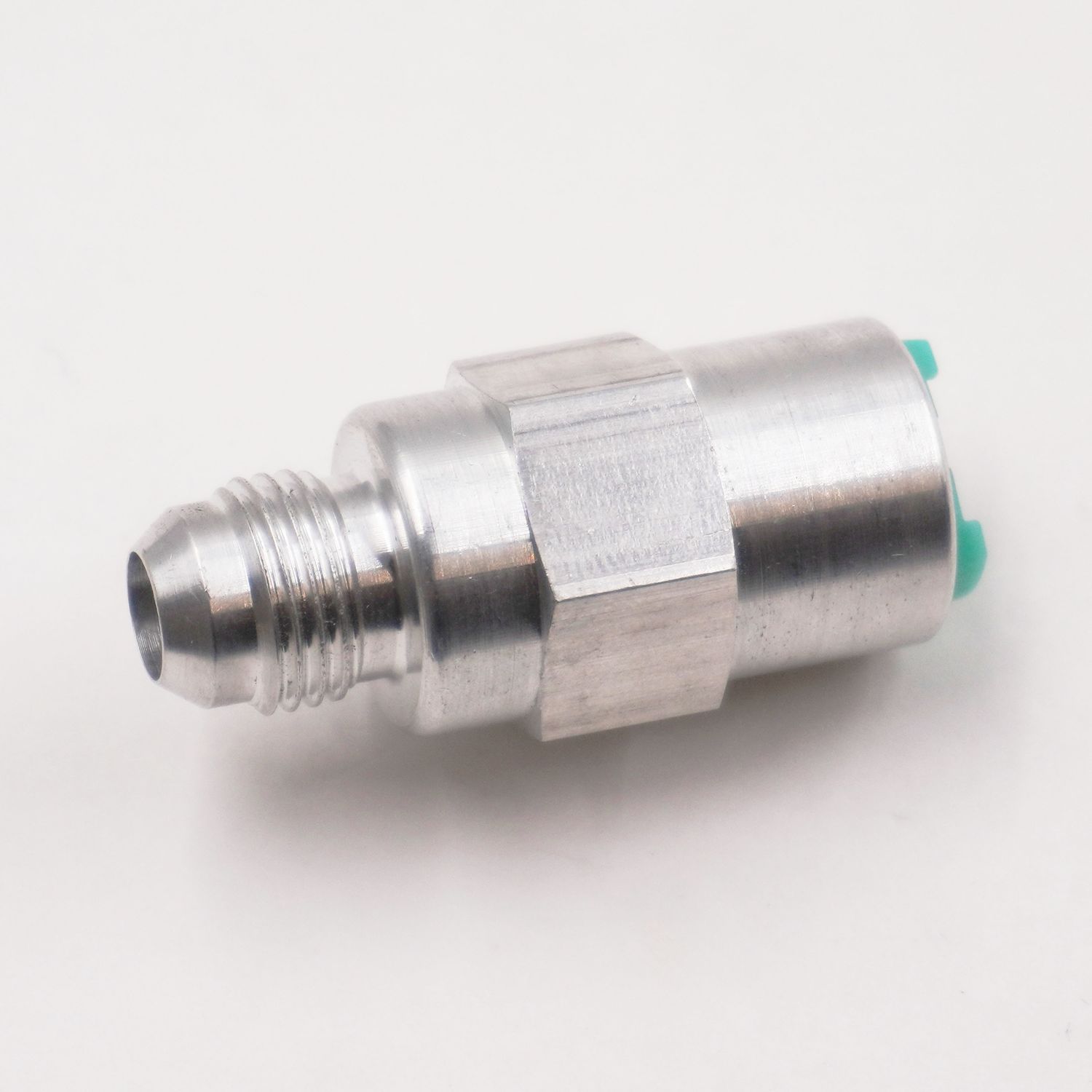 EFI Push On  Fuel Line Adapter Fitting : 3/8 Female Push Connect x -6 AN Male (Clear Aluminum) - 5810