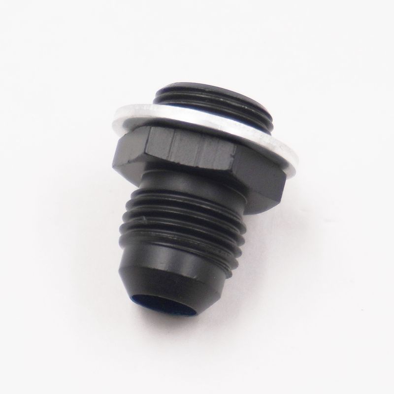 Pure Stealth Carburetor Adapter Fitting: 9/16-24 x -6 AN W/ Aluminum Crush Washer (Aluminum) - X5110