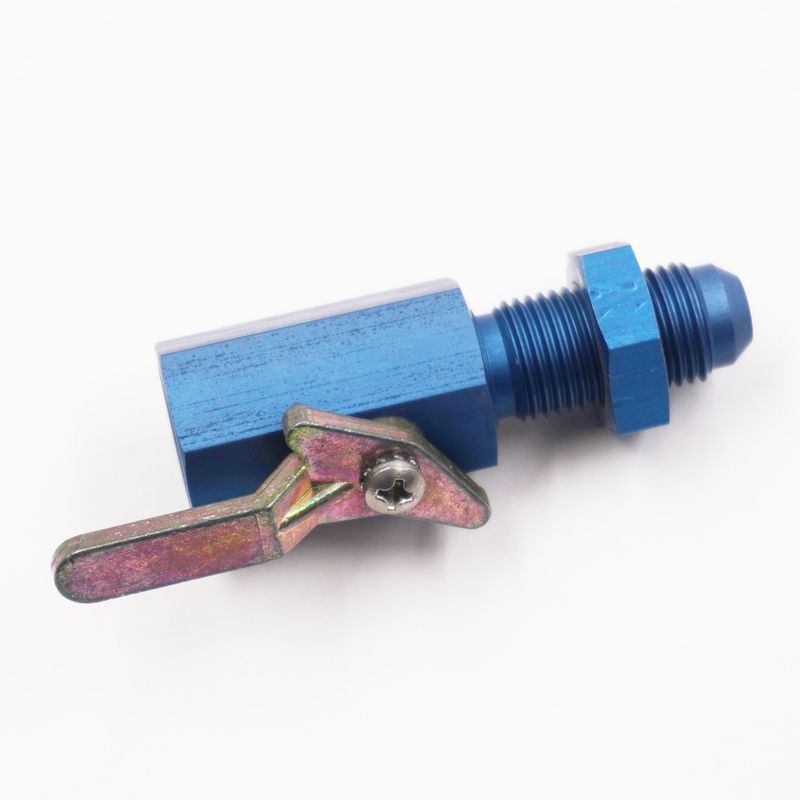 Fuel Shutoff Valve: -6AN Bulkhead Male w/ Nut x 3/8&quot; NPT Female - 5260