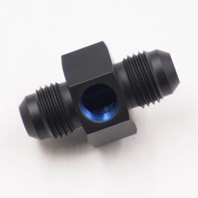 Pure Stealth Gauge Adapter: -6 Male x -6 Male W/ 1/8 NPT Gauge Port - (Aluminum) - X5300