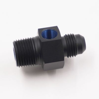 Pur Stealth Pressure Gauge Adapter -6 AN Male X 3/8 NPT Male W 1/8 NPT Gauge Port - X5305
