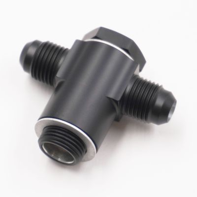 Pure Stealth Double Carburetor Banjo Fitting Assembly: 5/8-20 x -6AN Double Banjo Fitting W/ Crush Washers - X5255