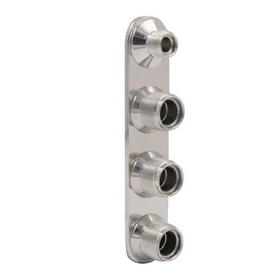 Streamline Polished 4-Port Inline Bulkhead #6-#10 - 386600-MBA