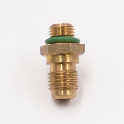 A/C Safety Switch Adapter Fitting: 3/8-24 Female x 3/8-24 Male Schrader Valve- 18103-VUG
