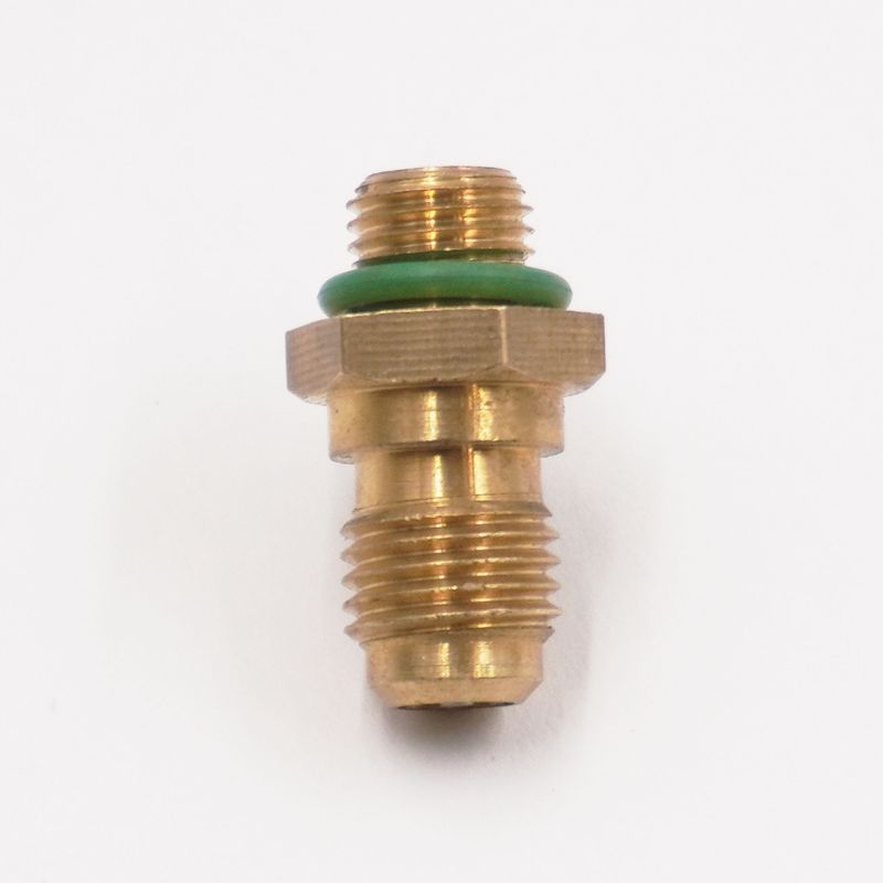A/C Safety Switch Adapter Fitting: 3/8-24 Female x 3/8-24 Male Schrader Valve- 18103-VUG