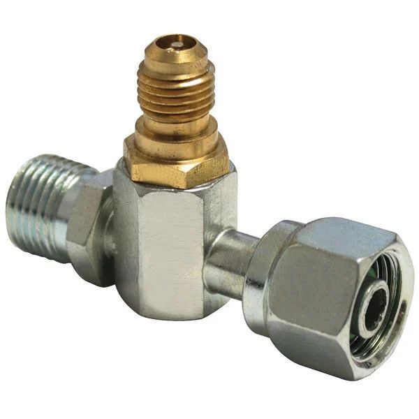 A/C Inline Fitting w/ Schrader Valve Adapter for Female Binary/Trinary - 34098-VUG