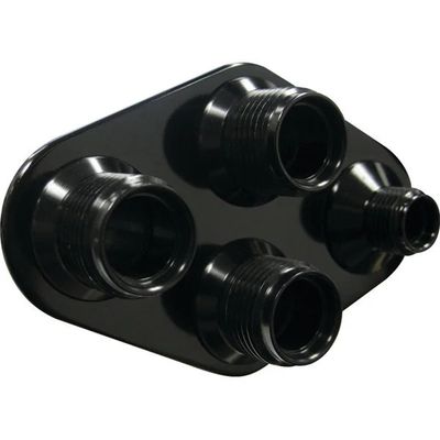Streamline Black 4-Port Diamond Bulkhead #8-#10 - 389801