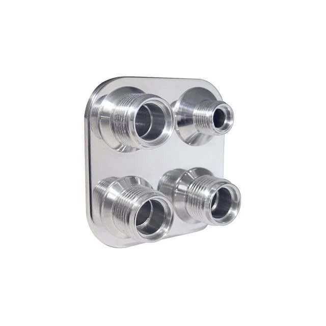 Streamline 4-Way Aluminum #8-#10 Square Bulkhead - 384800-MBA
