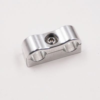 Billet Aluminum Non-Floating Double Line Clamp - .430&quot; x .430&quot; - 8204