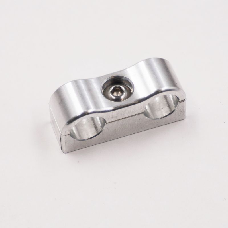 Billet Aluminum Non-Floating Double Line Clamp - .430&quot; x .430&quot; - 8204