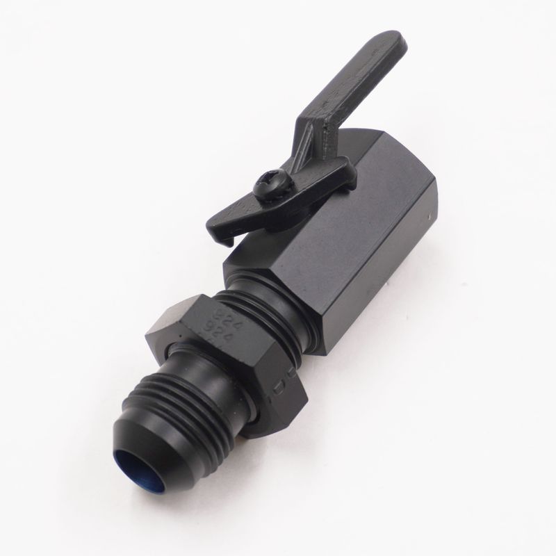 Pure Stealth Fuel Shutoff Valve: -8 AN Bulkhead Male w/ Nut x 3/8&quot; NPT Female - X5270