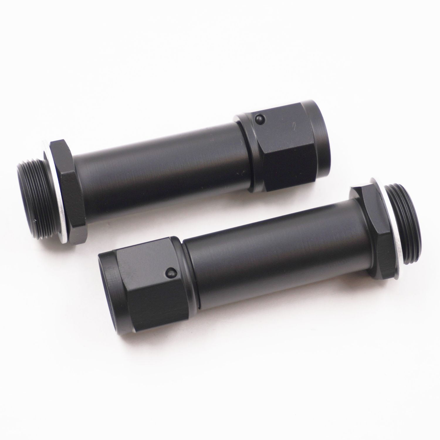 Pure Stealth Holley Carburetor Adapter Fittings: 7/8-20 X -8 Female Swivel Nut X 2 1/4&quot; Long W/ Crush Washer (Pair -Aluminum) - X5165