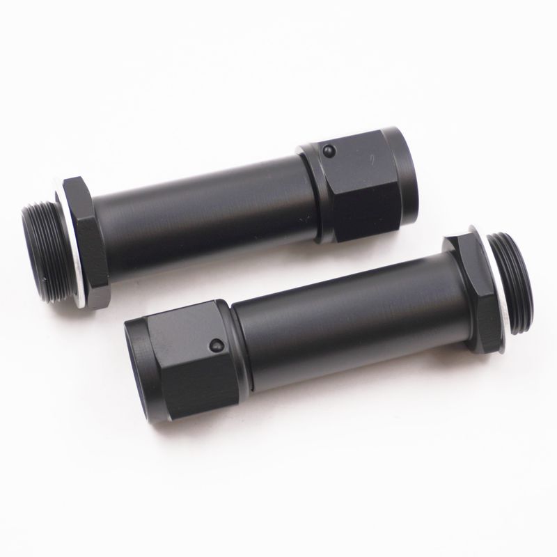 Pure Stealth Holley Carburetor Adapter Fittings: 7/8-20 X -8 Female Swivel Nut X 2 1/4&quot; Long W/ Crush Washer (Pair -Aluminum) - X5165