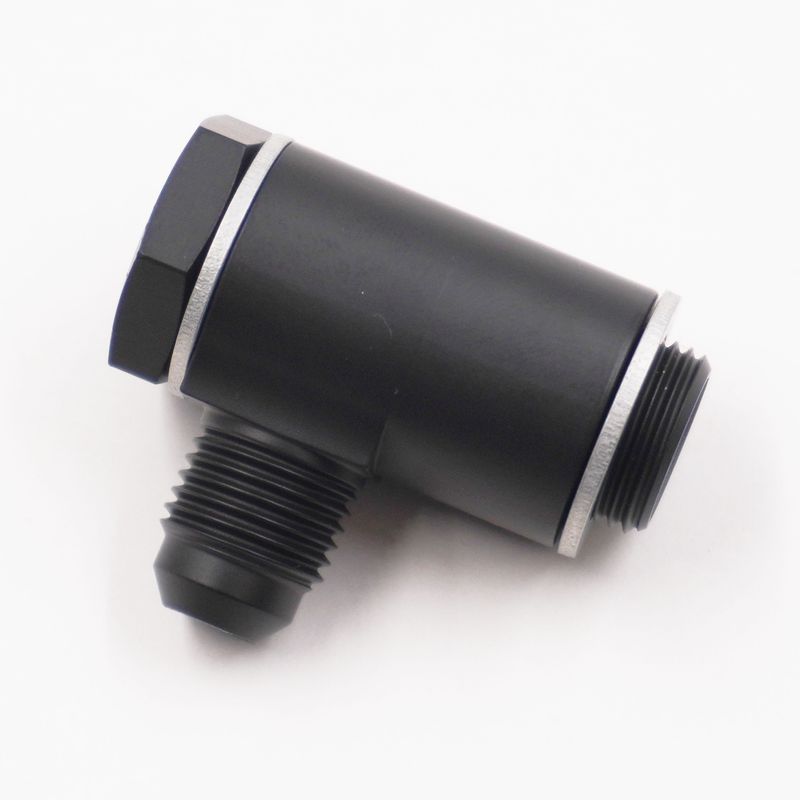 Pure Stealth Single Carburetor Banjo Fitting Assembly: 5/8-20 X -6AN Single Banjo Fitting W/ Crush Washers - X5250