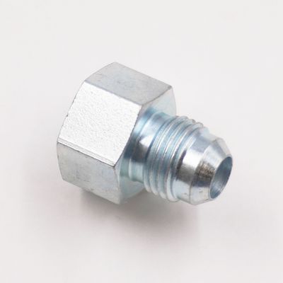 Fuel Line Adapter Fitting: 5/8-18 Female Inverted Flare x -6 AN Male Adapter Fitting - (Steel) - 5890