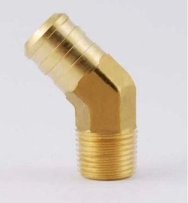 3/8&quot; NPT x 5/8&quot; Heater Hose Barb Adapter Fitting (45 Degree - Brass)- 501015