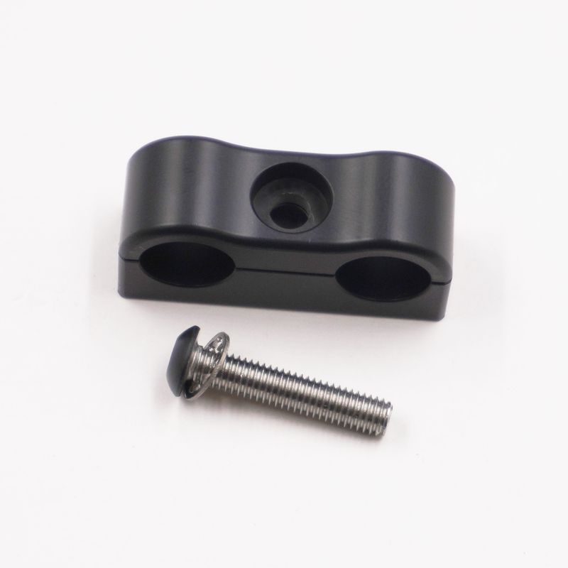 Pure Stealth Billet Aluminum Non-Floating Double Line Clamp - .430&quot; x .430&quot; - X8204
