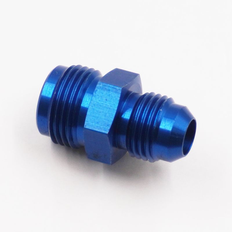 Fuel Line Adapter Fitting: 11/16-18 Male Inverted Flare x -6 AN (Blue Aluminum) - 5160