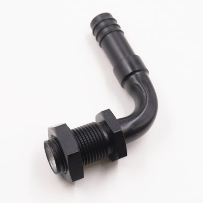 Pure Stealth #10 Male O-ring Bulkhead x 5/8&quot; Heater Hose Adapter Fitting (90 Degree) - X34236-VUG