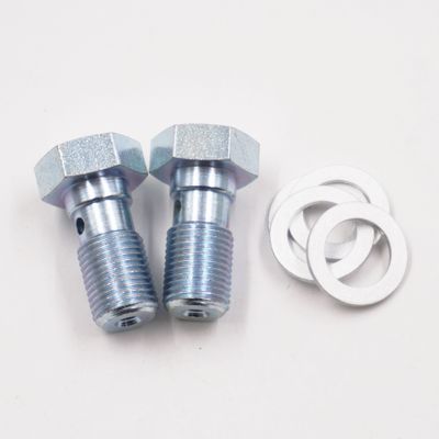 Brake Banjo Bolt Kit: 7/16-24 Thread W/ Crush Washers (2 Banjo Bolts &amp; 4 Crush Washers) - 2260