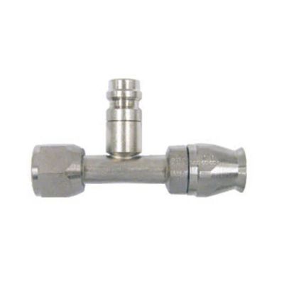 Straight  Aeroquip Braided Stainless A/C Hose End Fitting With Service Port