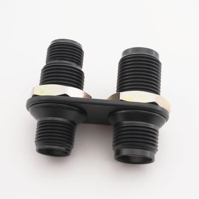 Pure Stealth Black Streamline 2-Port Inline Bulkhead #8-#10 - X382800-MBA