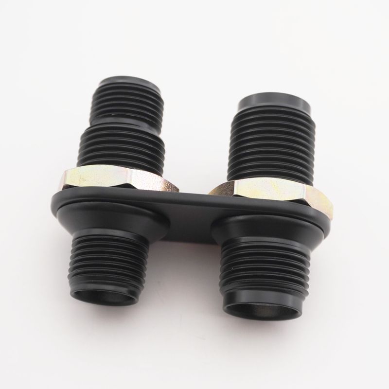 Pure Stealth Black Streamline 2-Port Inline Bulkhead #8-#10 - X382800-MBA