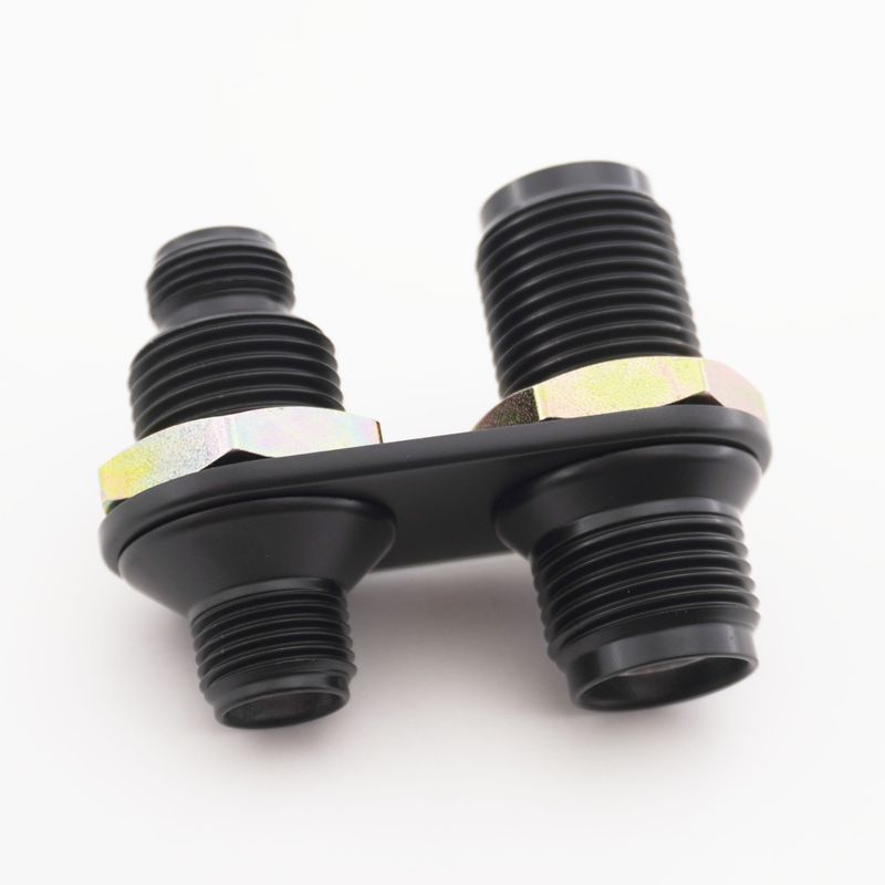 Pure Stealth Black Streamline 2-Port Inline Bulkhead #6-#10 - X382600-MBA