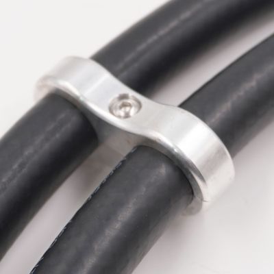 Billet Aluminum Floating Double 5/8 &quot; Heater Line Separator- .875&quot; x .875&quot; - 8306